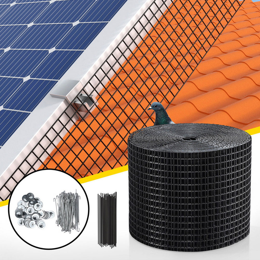Gardeon 20cm x 30M Solar Panel Bird Guard Mesh Critter Guard Roll Kit with Rust-Proof PVC Coating - Image 7