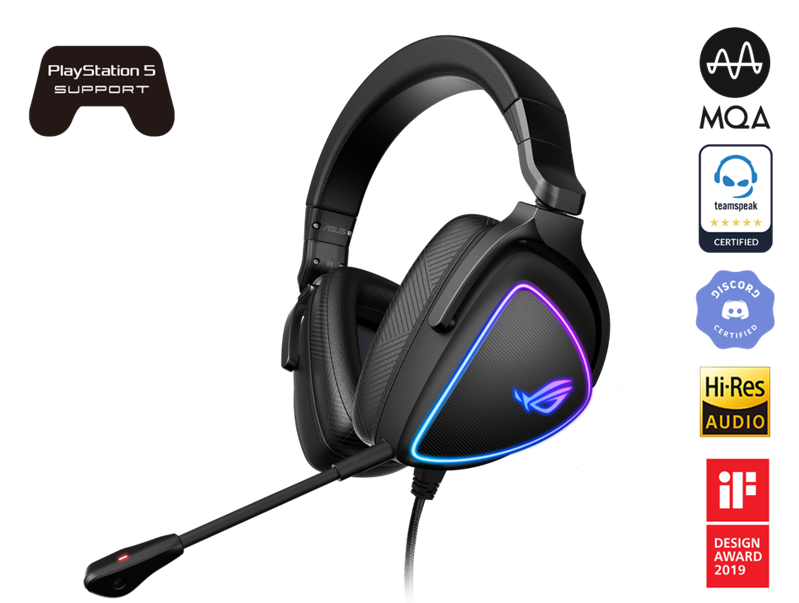 ASUS ROG DELTA S Lightweight USB-C Gaming Headset with AI noise-canceling mic, MQA rendering tech...