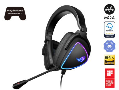 ASUS ROG DELTA S Lightweight USB-C Gaming Headset with AI noise-canceling mic, MQA rendering tech...