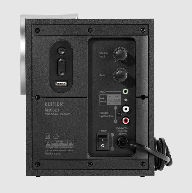 Edifier M206BT BLACK Multimedia Bluetooth 5.0 Speaker R/L: 210Hz - 20kHz  SW: 63Hz - 206Hz  AUX,... - Image 4