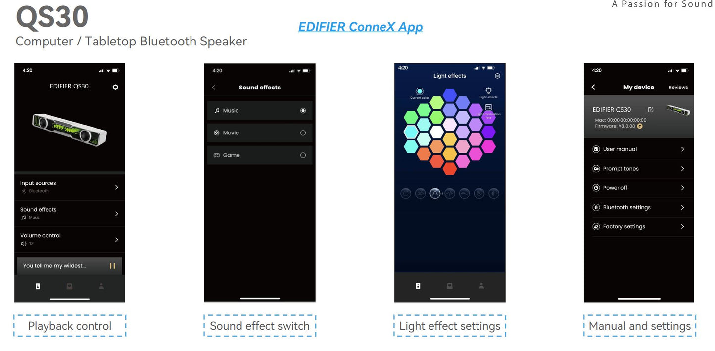 Edifier QS30 Black GTM Deck Version 03 Computer / Tabletop Bluetooth Speaker 2.5W*2 (RMS) total o... - Image 3