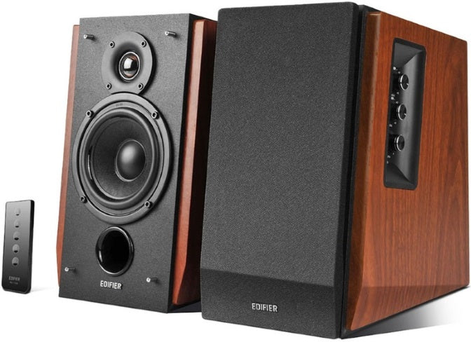 Edifier R1700BT Bluetooth Lifestyle Bookshelf Studio Speakers Brown - BT/Dual 3.5mm AUX/Limited D...
