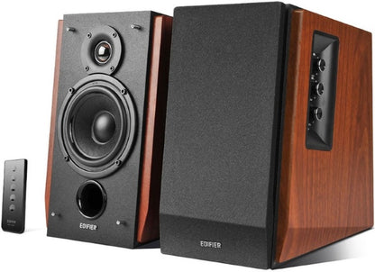 Edifier R1700BT Bluetooth Lifestyle Bookshelf Studio Speakers Brown - BT/Dual 3.5mm AUX/Limited D...