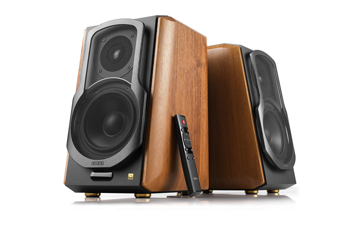 Edifier S1000MKII 2.0 Active Lifestyle Bookshelf Bluetooth Studio Speakers Brown - Speakers, Head...
