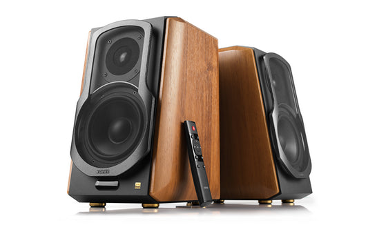 Edifier S1000MKII 2.0 Active Lifestyle Bookshelf Bluetooth Studio Speakers Brown - Speakers, Head...