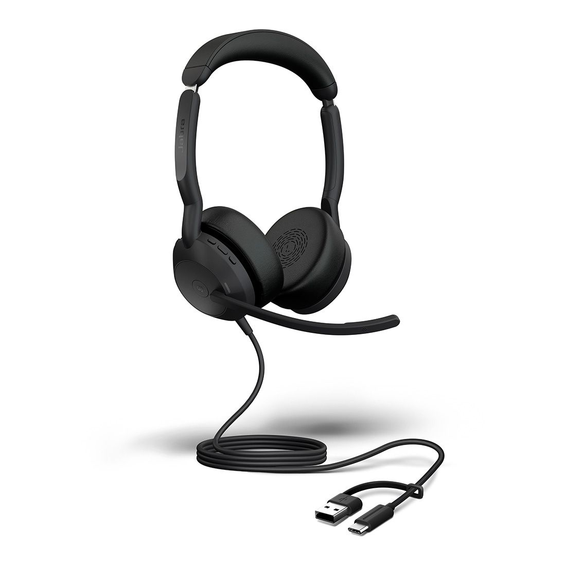 Jabra Evolve2 50, USB C/A MS Stereo Headset, Bluetooth®, 4 microphones, Active Noise Cancellation...