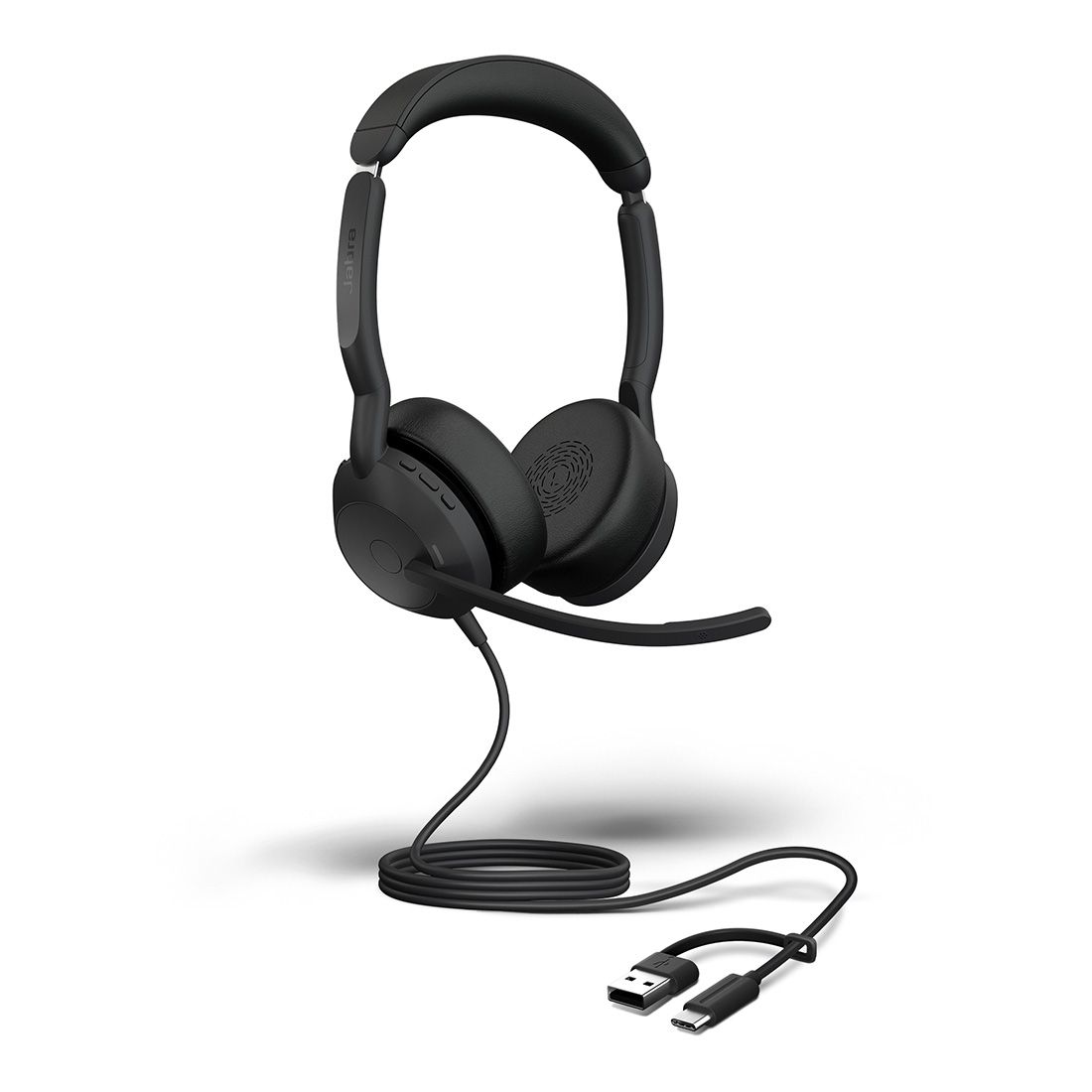 Jabra Evolve2 50, USB C/A UC Stereo Headset, Bluetooth®, 4 microphones, Active Noise Cancellation...