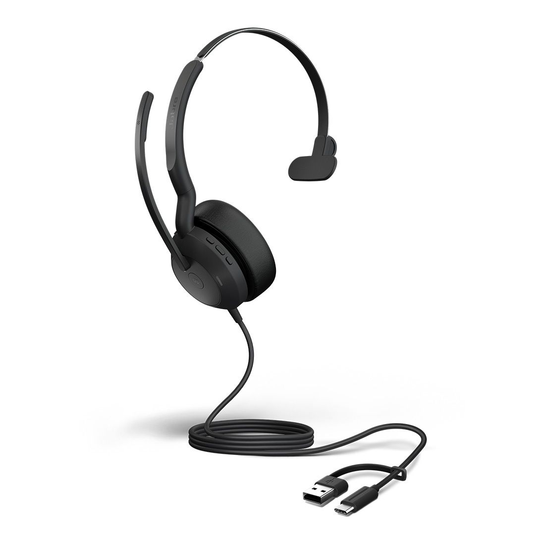 Jabra Evolve2 50, USB C/A MS Mono Headset, Bluetooth®, 4 microphones, Active Noise Cancellation,...