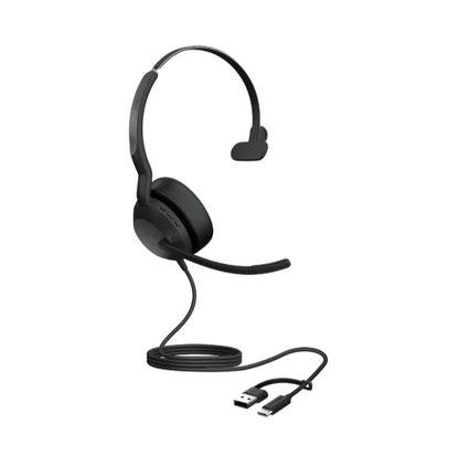 Jabra Evolve2 50, USB C/A UC Mono Headset, Bluetooth®, 4 microphones, Active Noise Cancellation,...