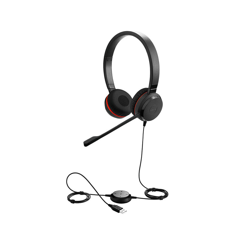 Jabra Evolve 20 SE UC Stereo USB-A Headset, Passive noise cancellation, Leatherette Ear Cushions, Easy Call Management, Plug-and-Play