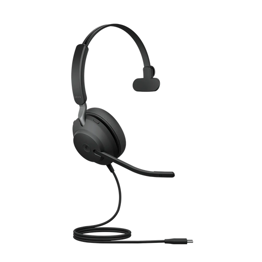 Jabra Evolve2 40 SE Wired USB-C MS Mono Headset, 360° BusyLight, Noise Isolationg Ear Cushions, 2...