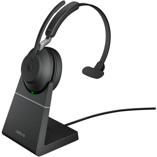 Jabra Evolve2 65 MS Mono Bluetooth Headset, Black Link 380 USB-A and Charging Stand USB-A, Passiv...