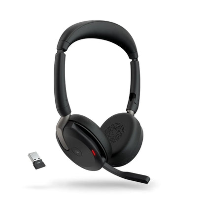 Jabra Evolve2 65 Flex MS Stereo Bluetooth Headset, Link380a USB-A Dongle  Wireless Charging Stand... - Image 2