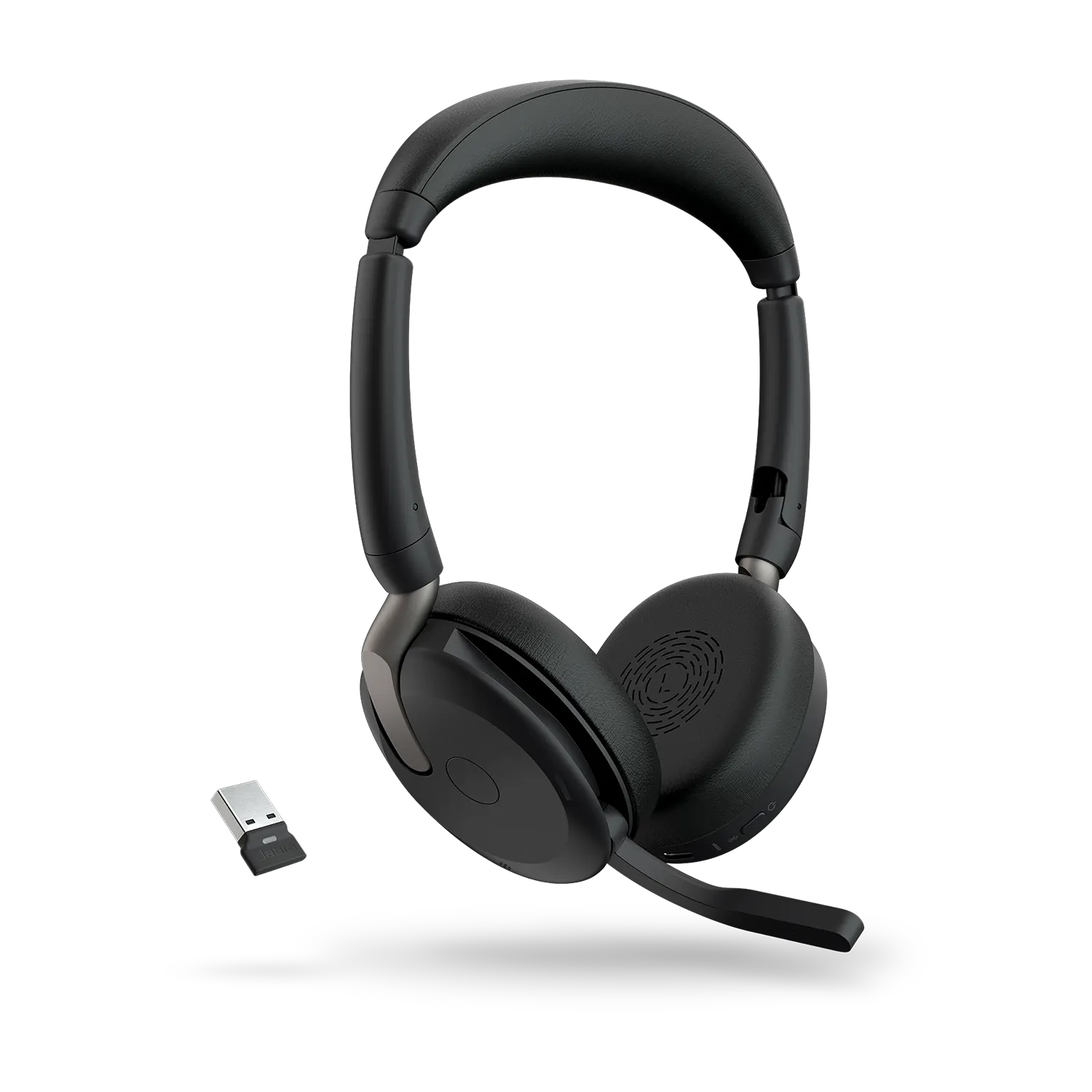 Jabra Evolve2 65 Flex UC Stereo Bluetooth Headset, Link380a USB-A Dongle Included, Foldable Desig...