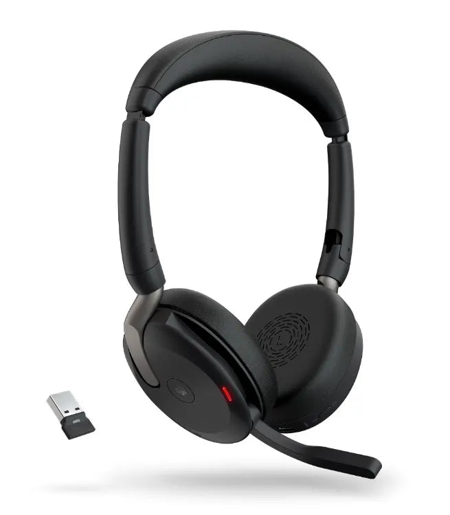 Jabra Evolve2 65 Flex UC Stereo Bluetooth Headset, Link380c USB-C Dongle  Wireless Charging Stand... - Image 2