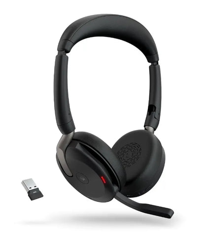 Jabra Evolve2 65 Flex UC Stereo Bluetooth Headset, Link380c USB-C Dongle  Wireless Charging Stand... - Image 2