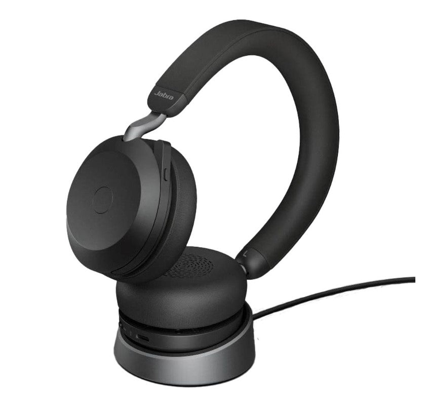 Jabra Evolve2 75 USB-C Link380a UC Stereo Stand Black, 8-Mic Technology, 36 Hours Battery  Fast C...