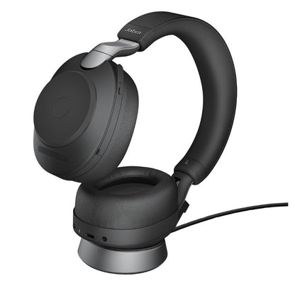Jabra Evolve2 85 UC Stereo Black Link 380 USB-A and Charging Stand USB-A ANC Bluetooth Headset, 1...