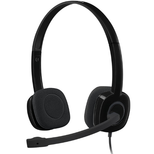Logitech H151 Stereo Headset Light Weight Adjustable Headphones with Microphone 3.5mm jack In-lin...