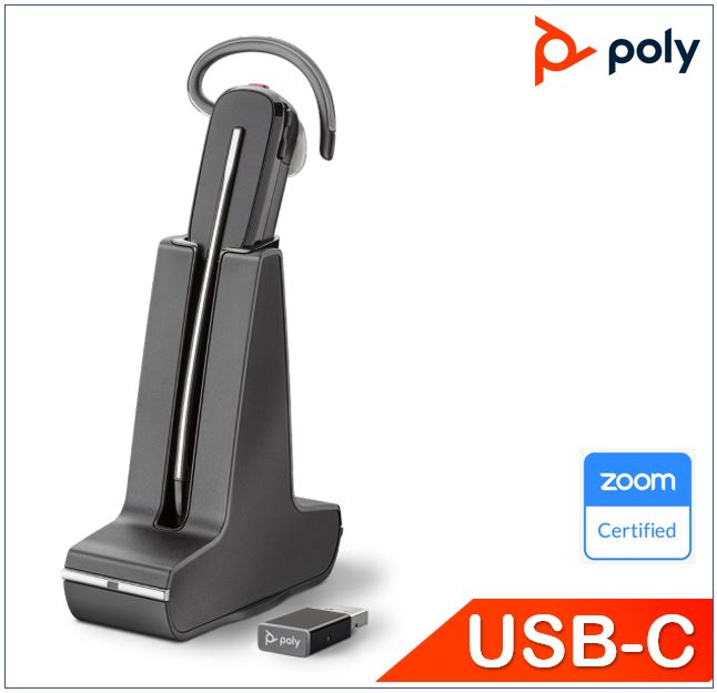 Plantronics/Poly Savi 8245 UC,DECT Headset, USB-C, Convertible,Wireless, Unlimited talk time, cry...