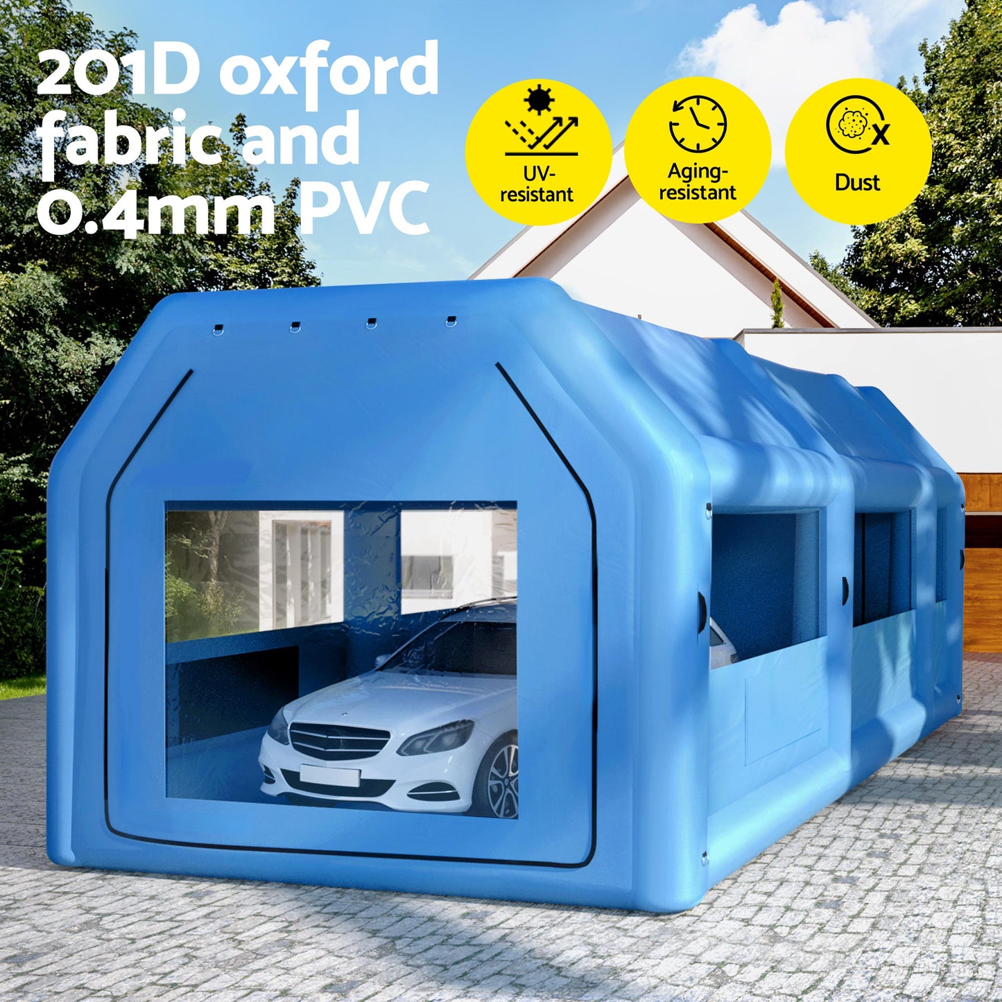 Giantz Inflatable Spray Booth Car Paint Tent 1000X500X350cm 2 Blowers Filter Mobile Garage Workstation - Image 5