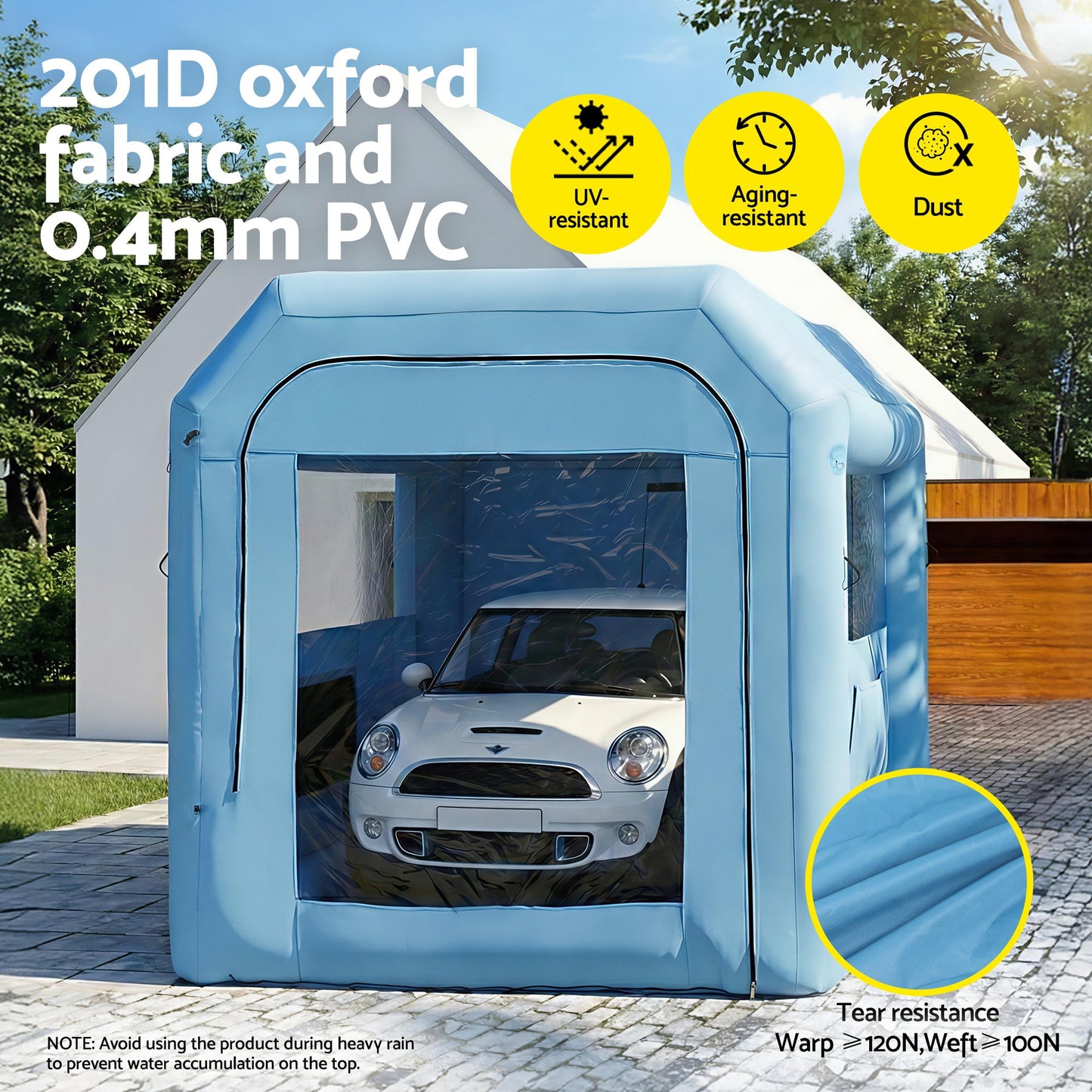 Giantz Inflatable Paint Booth 2.5X2.5X3M Inflatable Spray Booth with 550W Powerful Blower and Air Filter System, Round Roof with Light Hook, for Painting Bicycle, Motorcycle, Furniture Refinishing DIY - Image 4