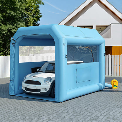 Giantz Inflatable Paint Booth 2.5X2.5X3M Inflatable Spray Booth with 550W Powerful Blower and Air Filter System, Round Roof with Light Hook, for Painting Bicycle, Motorcycle, Furniture Refinishing DIY - Image 9