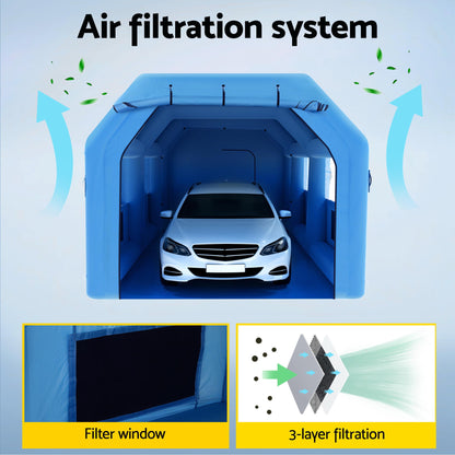 GIANTZ Inflatable Spray Booth Car Paint Tent 8.5x4.8m 2 Blowers Filter Mobile Garage Workstation - Image 6