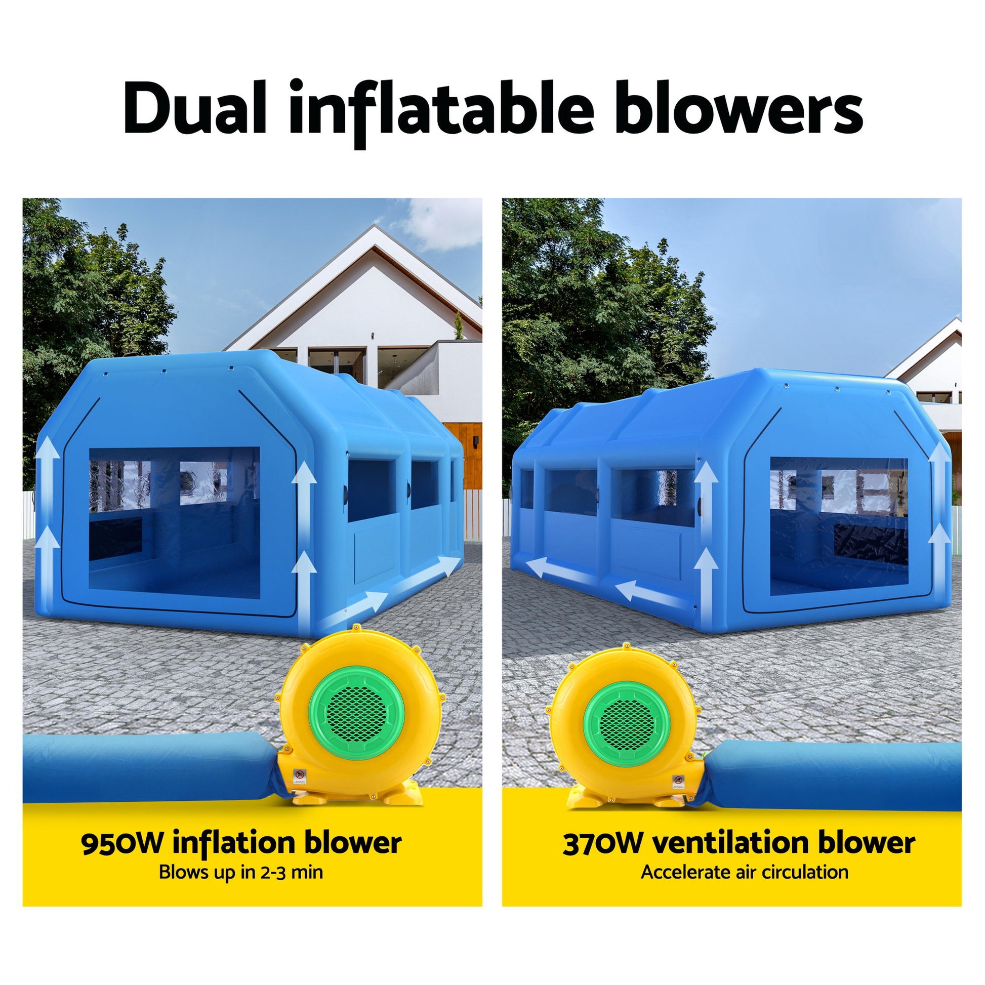 GIANTZ Inflatable Spray Booth Car Paint Tent 8.5x4.8m 2 Blowers Filter Mobile Garage Workstation - Image 7