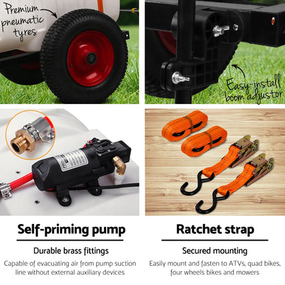 Giantz Weed Sprayer 100L Trailer 1.5M Boom Garden Spray - Image 4