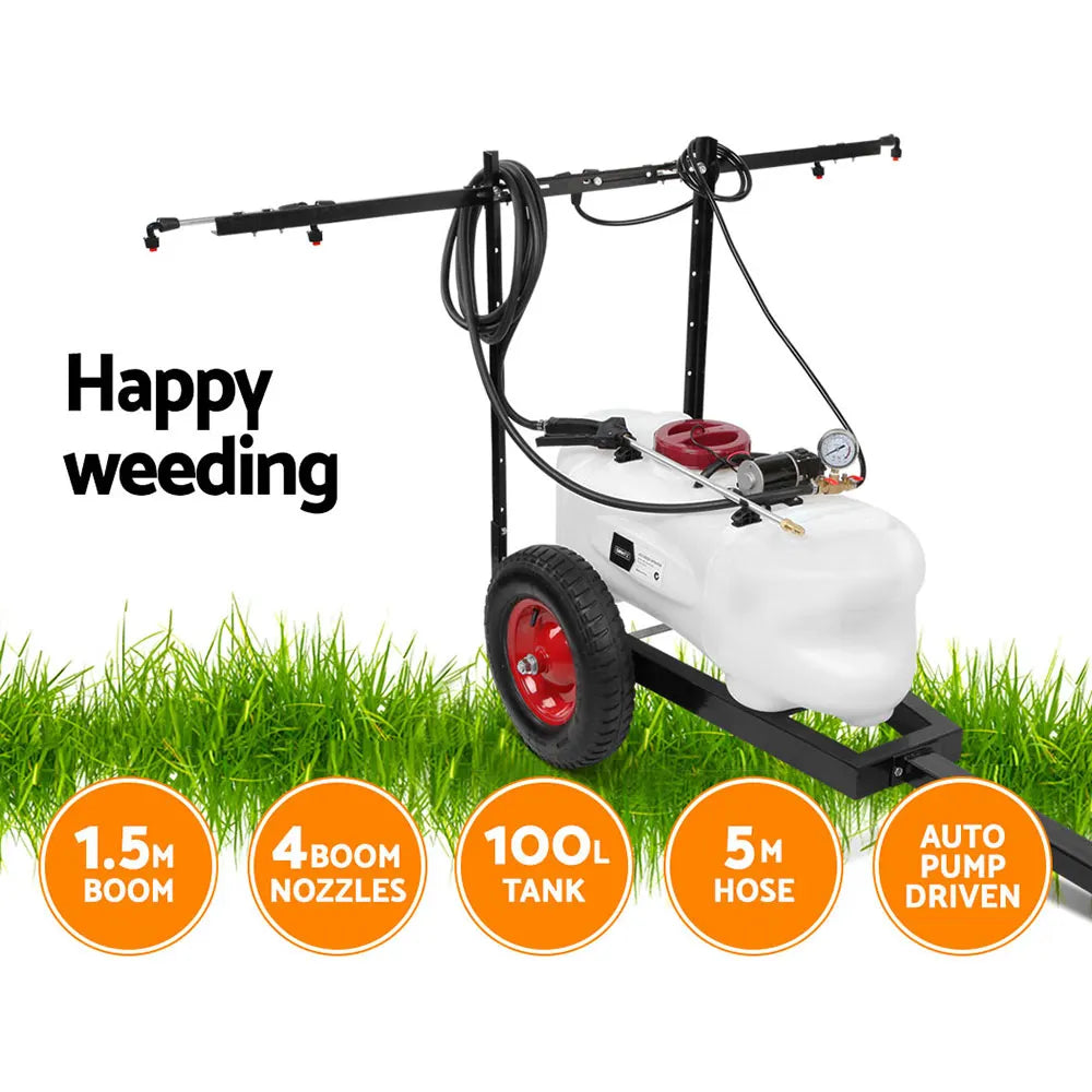 Giantz Weed Sprayer 100L Trailer 1.5M Boom Garden Spray - Image 4