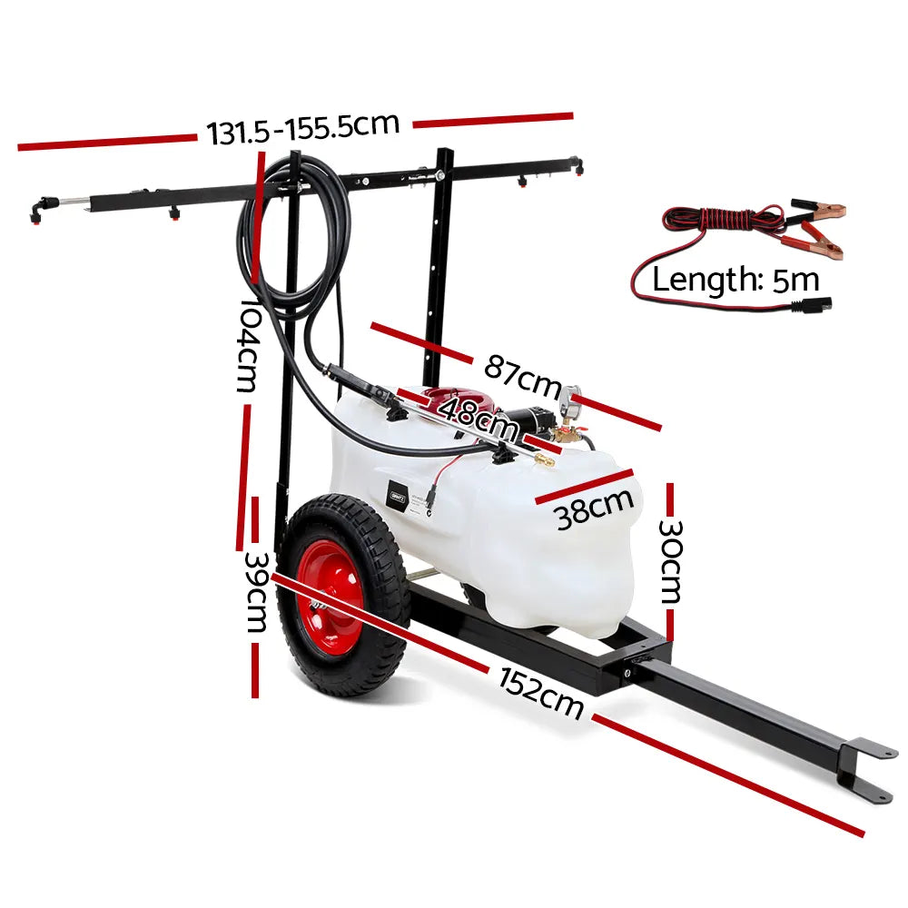 Giantz Weed Sprayer 60L Trailer 1.5M Boom Garden Spray - Image 2