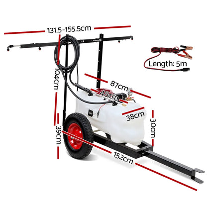 Giantz Weed Sprayer 60L Trailer 1.5M Boom Garden Spray - Image 2