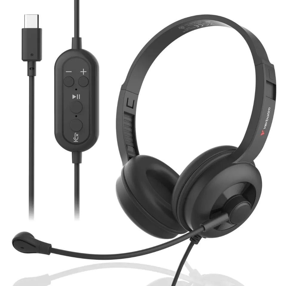 Verbatim ClaritySound Headset With USB-C Clear Sound, Comfort, Reduce Background Noise.Ideal for...