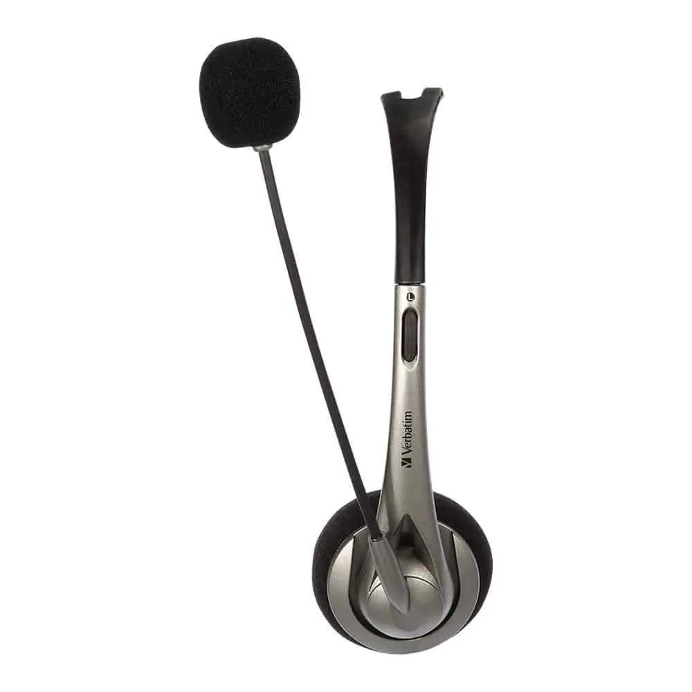 Verbatim Multimedia Headset with Boom Mic Headphone, Volume Control, USB 3.0 – Grey – School, Off... - Image 3