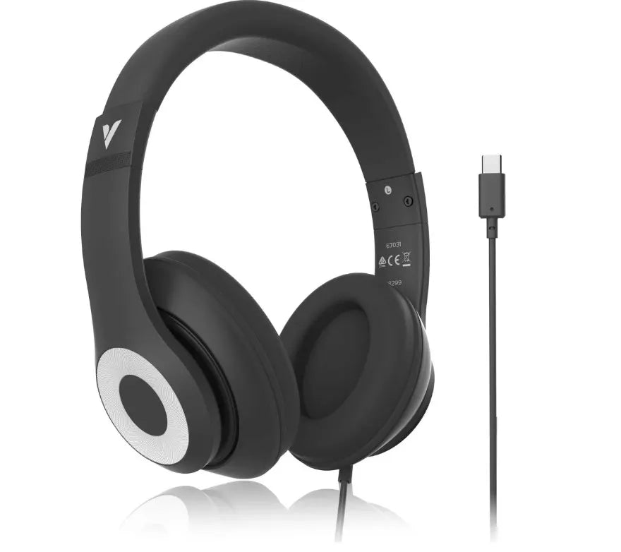 Verbatim Audio Headphone Mic Classic Type C - Black, Clear Sound, Comfort, Robust Construction, E...