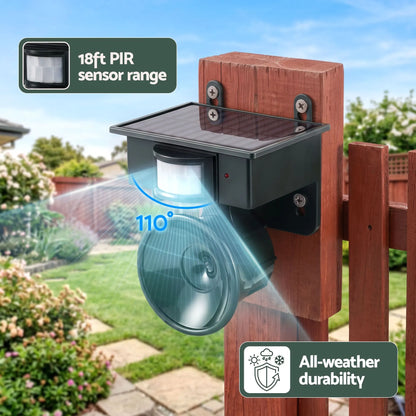 Gardeon Solar Ultrasonic Animal Deterrent PIR Motion Sensor Outdoor Garden Green - Image 4