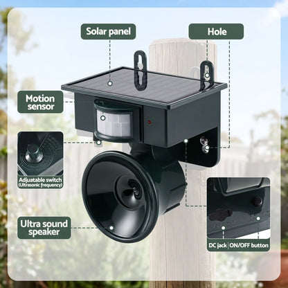 Gardeon Solar Ultrasonic Animal Deterrent PIR Motion Sensor Outdoor Garden Green - Image 5
