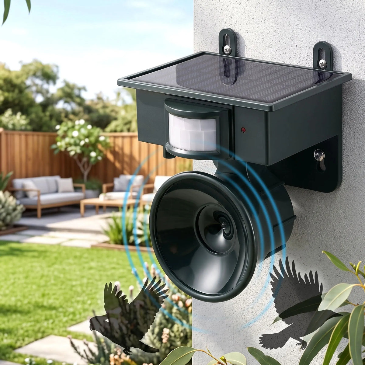 Gardeon Solar Ultrasonic Animal Deterrent PIR Motion Sensor Outdoor Garden Green - Image 8