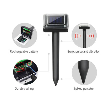 Gardeon Snake Repeller 12X Multi Pulse Ultrasonic Solar Powered Pest Repellent - Image 5