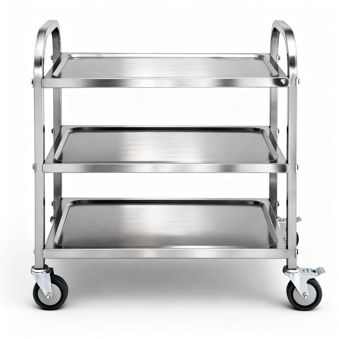 Cefito 3-Tier Stainless Steel Kitchen Trolley with Wheels 89X50X83cm - Image 3