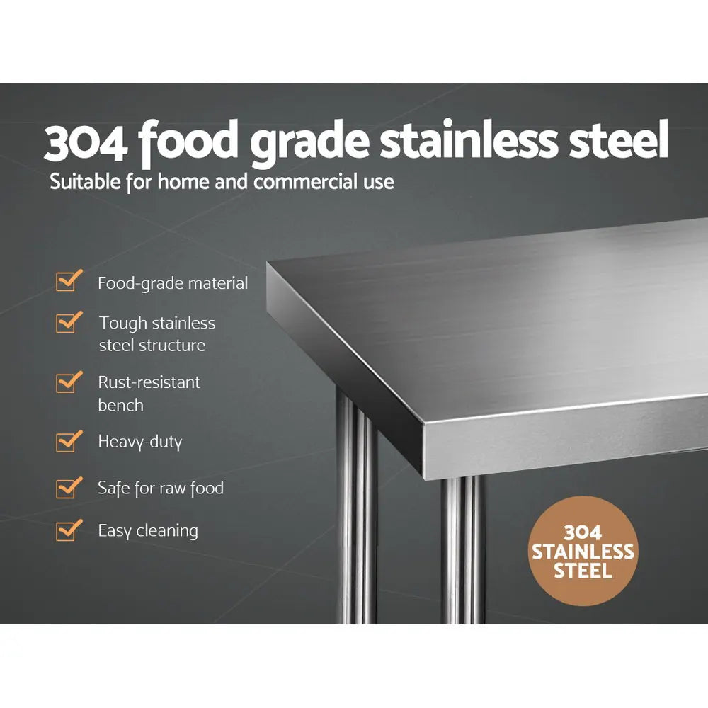 Cefito 1219x610mm Stainless Steel Kitchen Bench 304 - Image 3
