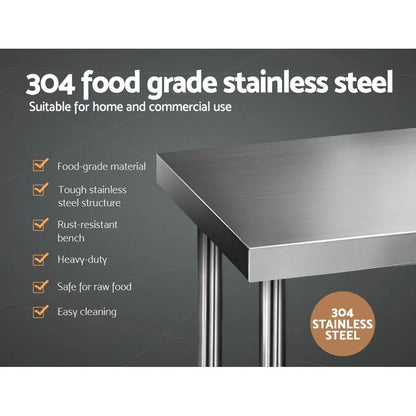 Cefito 1219x610mm Stainless Steel Kitchen Bench 304 - Image 3