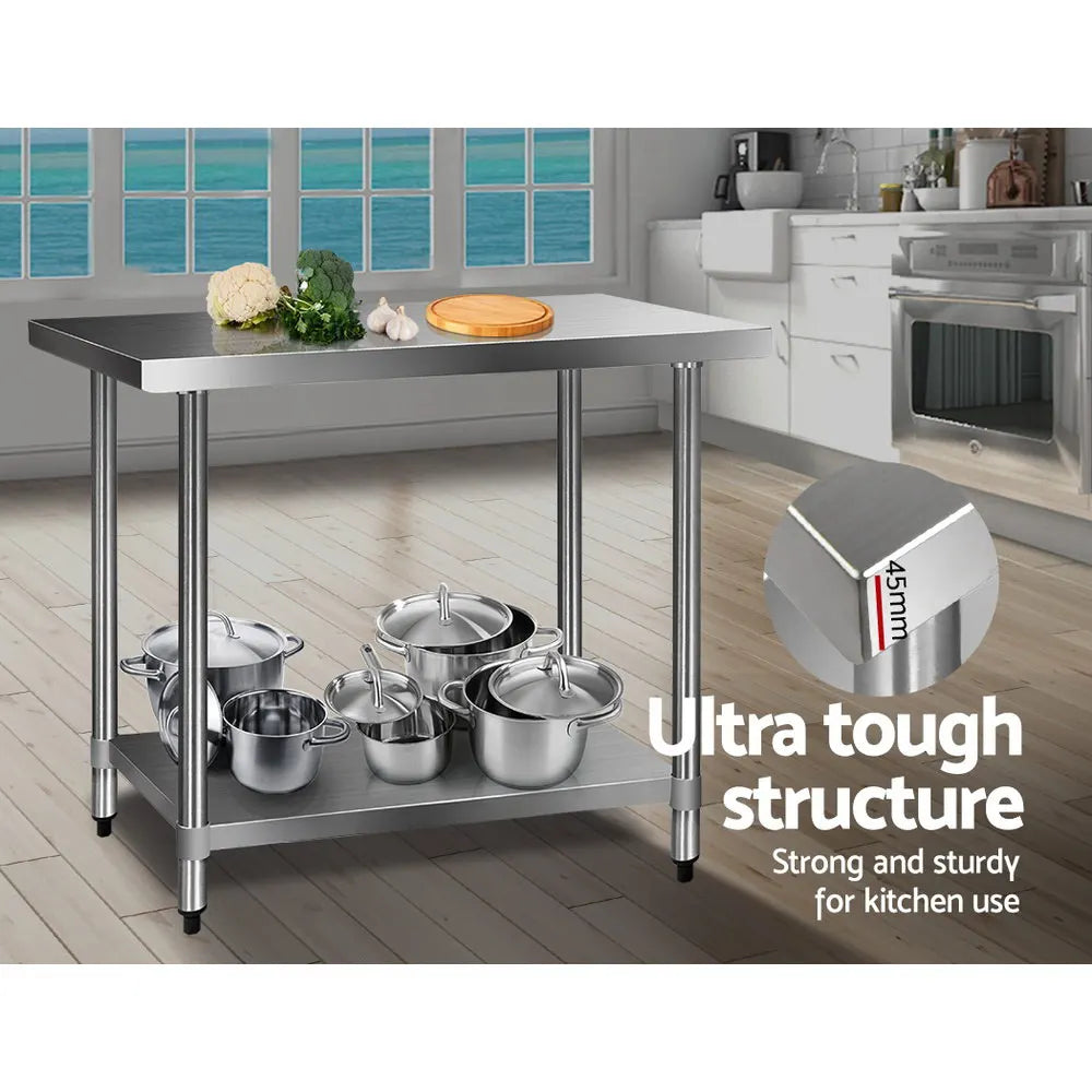 Cefito 1219x610mm Stainless Steel Kitchen Bench 304 - Image 4