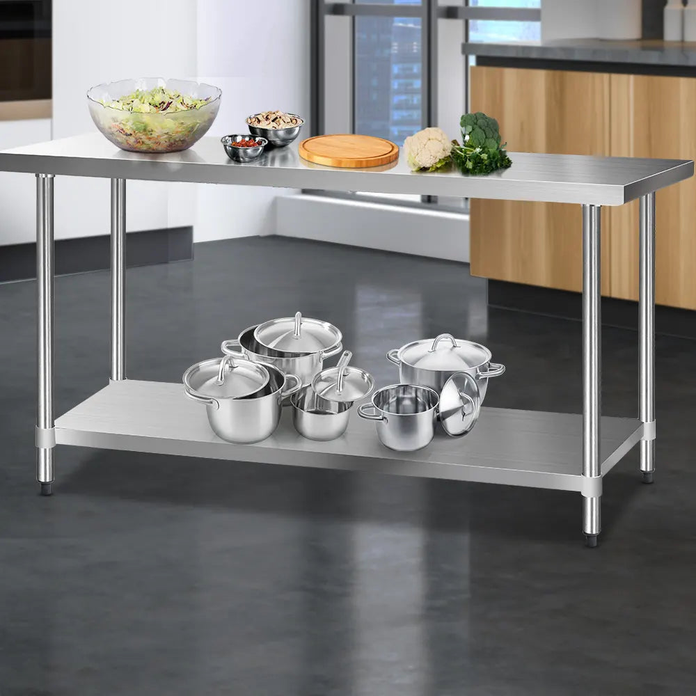 Cefito 1829x610mm Stainless Steel Kitchen Bench 304 - Image 8