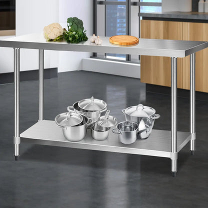 Cefito 1524x610mm Stainless Steel Kitchen Bench 430 - Image 8