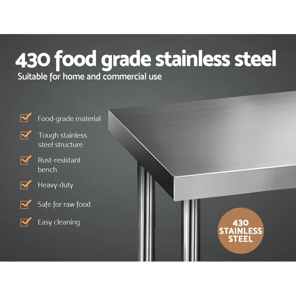 Cefito 1524x610mm Stainless Steel Kitchen Bench 430 - Image 3