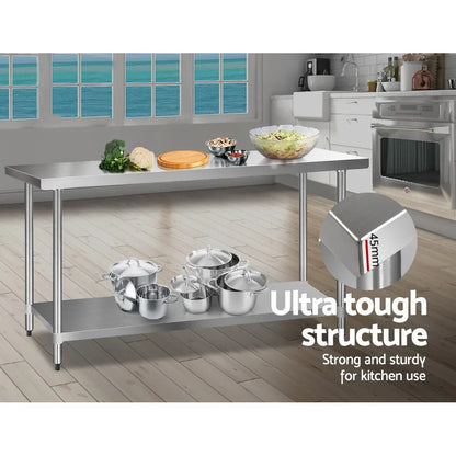 Cefito 1829x610mm Stainless Steel Kitchen Bench 430 - Image 4