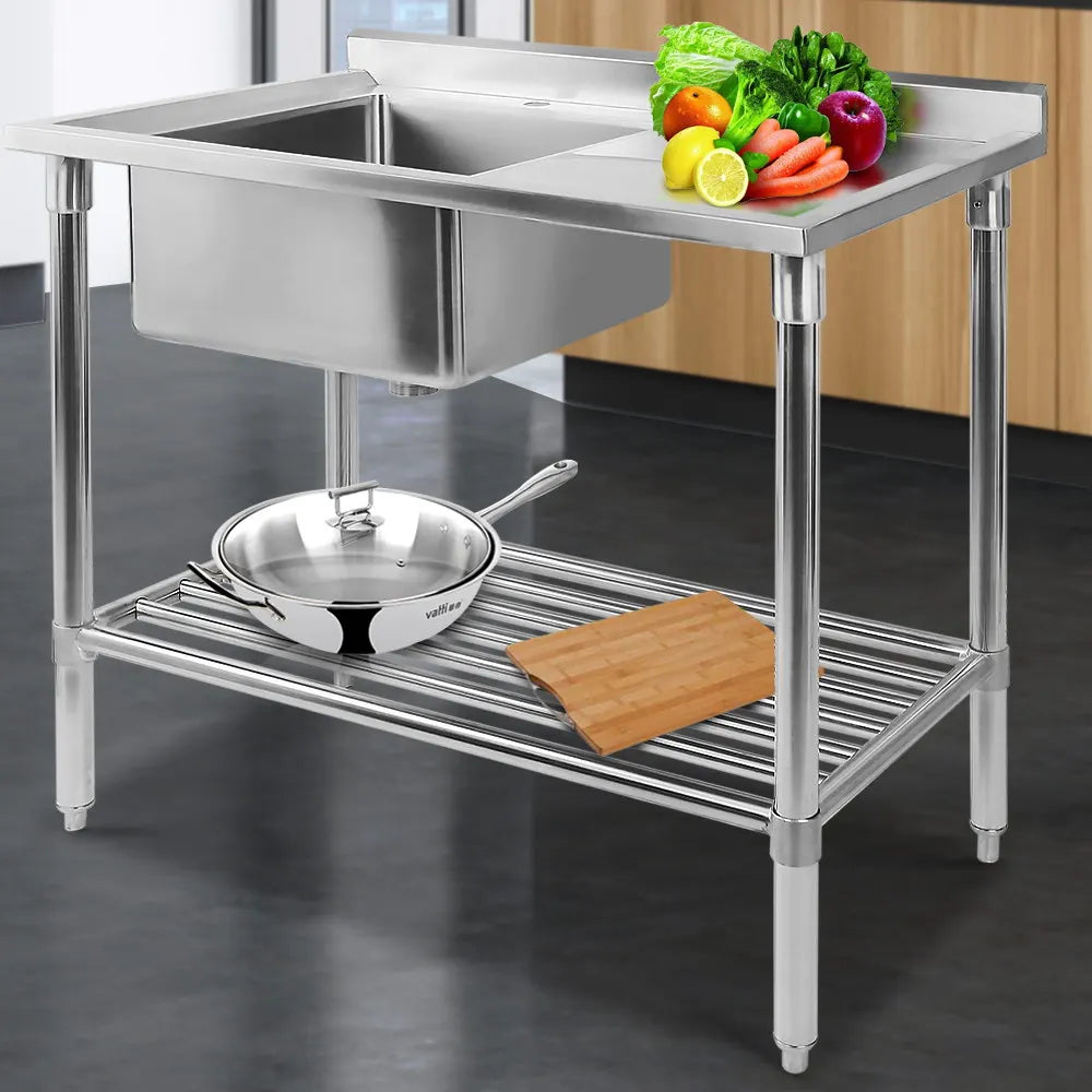 Cefito 100x60cm Stainless Steel Sink Bench Kitchen 304 - Image 8