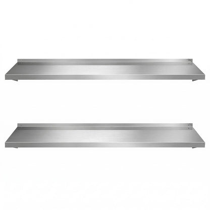 Cefito 2PCS 1200mm Stainless Steel Kitchen Wall Shelf Mounted Rack - Image 3